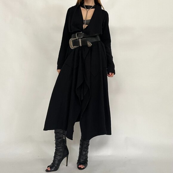 Sarah Pacini Jackets & Blazers - Sarah Pacini Wool Black Duster Jacket